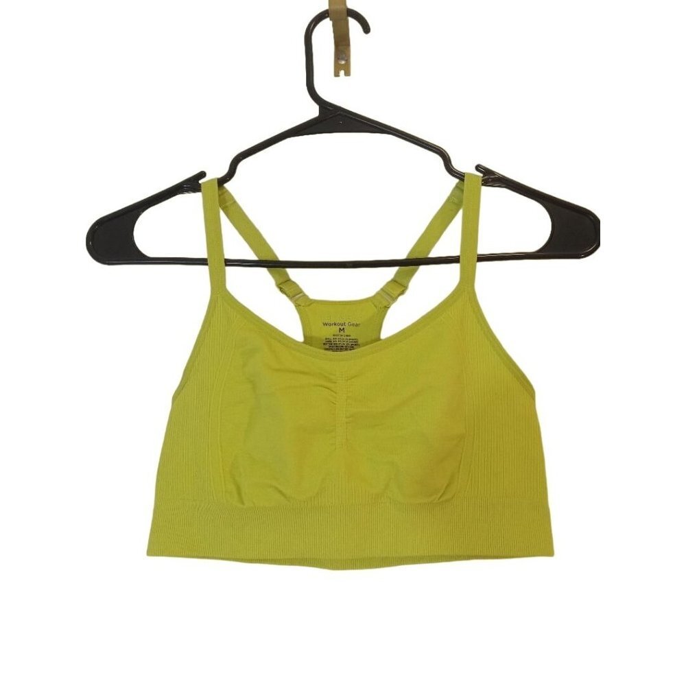TEK GEAR Workout Gear Sports Bra Womens Size Medium Green Adjustable Straps